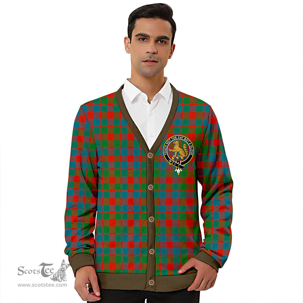 Scottish MacGowan (Gow) Ancient Clan Crest Tartan V neck Knitted Fleece Cardigans