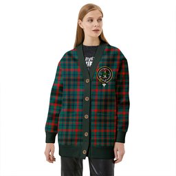 Scottish MacDonagh Modern Clan Crest Tartan V neck Knitted Fleece Cardigans