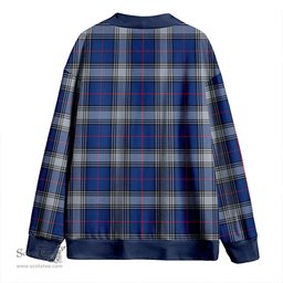 Scottish Kinnaird Modern Clan Crest Tartan V neck Knitted Fleece Cardigans