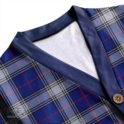 Scottish Kinnaird Modern Clan Crest Tartan V neck Knitted Fleece Cardigans