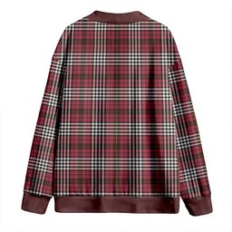 Scottish Little of Morton Rigg Weathered Clan Crest Tartan V neck Knitted Fleece Cardigans