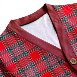 Scottish MacBean (MacBain) Modern Clan Crest Tartan V neck Knitted Fleece Cardigans