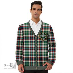 Scottish Innes of Cowie Ancient Clan Crest Tartan V neck Knitted Fleece Cardigans
