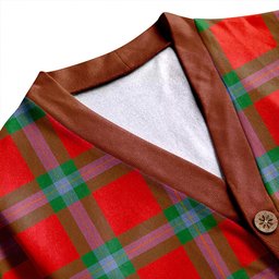 Scottish MacLaine of LochBuie (Cockburn) (MacLaine) Ancient Clan Crest Tartan V neck Knitted Fleece Cardigans
