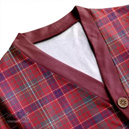 Scottish Lumsden Waistcoat Weathered Clan Crest Tartan V neck Knitted Fleece Cardigans
