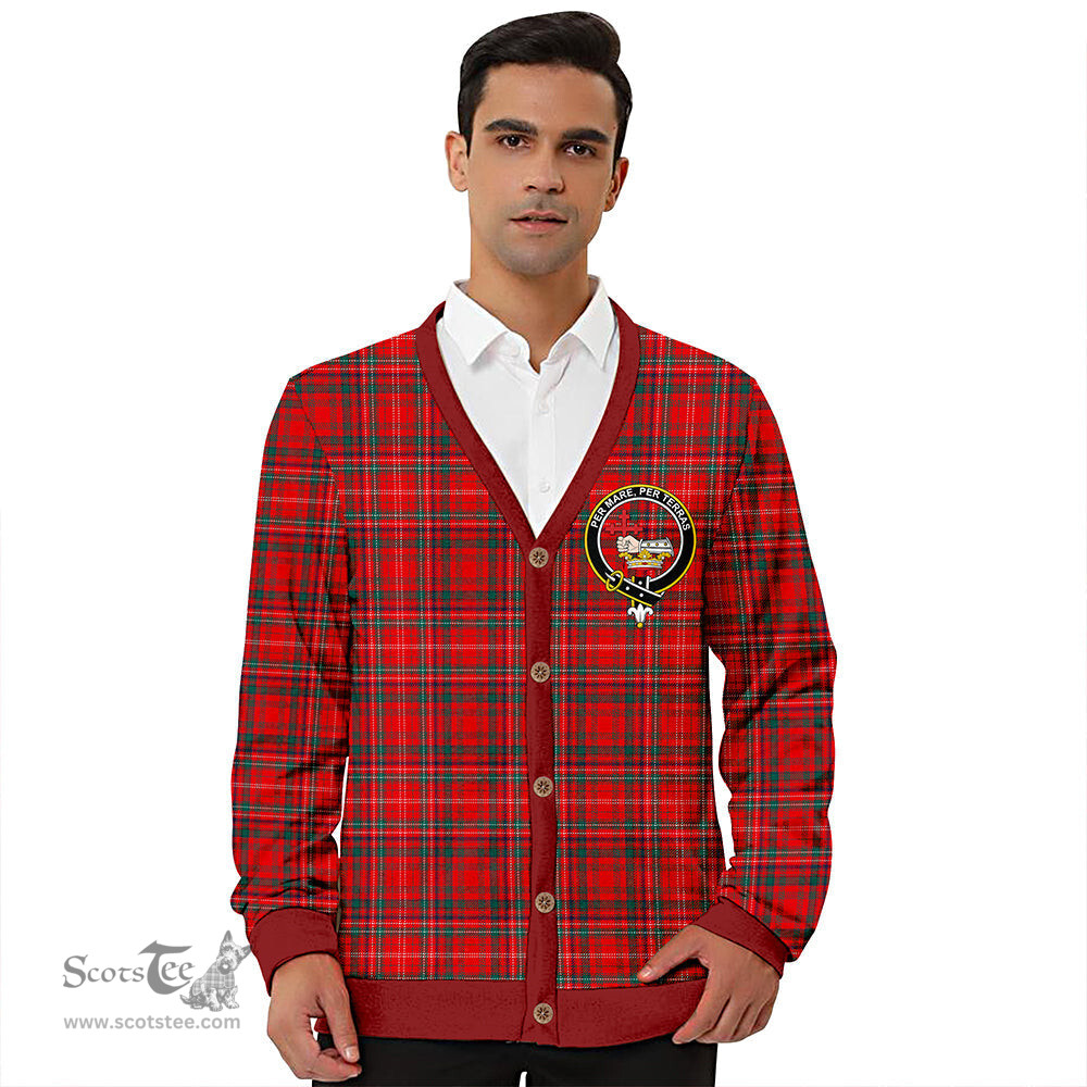 Scottish MacDonald of Staffa (Donald of Staffa) Modern Clan Crest Tartan V neck Knitted Fleece Cardigans