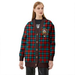 Scottish MacLachlan Ancient Clan Crest Tartan V neck Knitted Fleece Cardigans