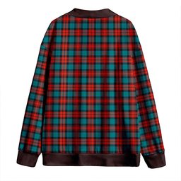 Scottish MacLachlan Ancient Clan Crest Tartan V neck Knitted Fleece Cardigans