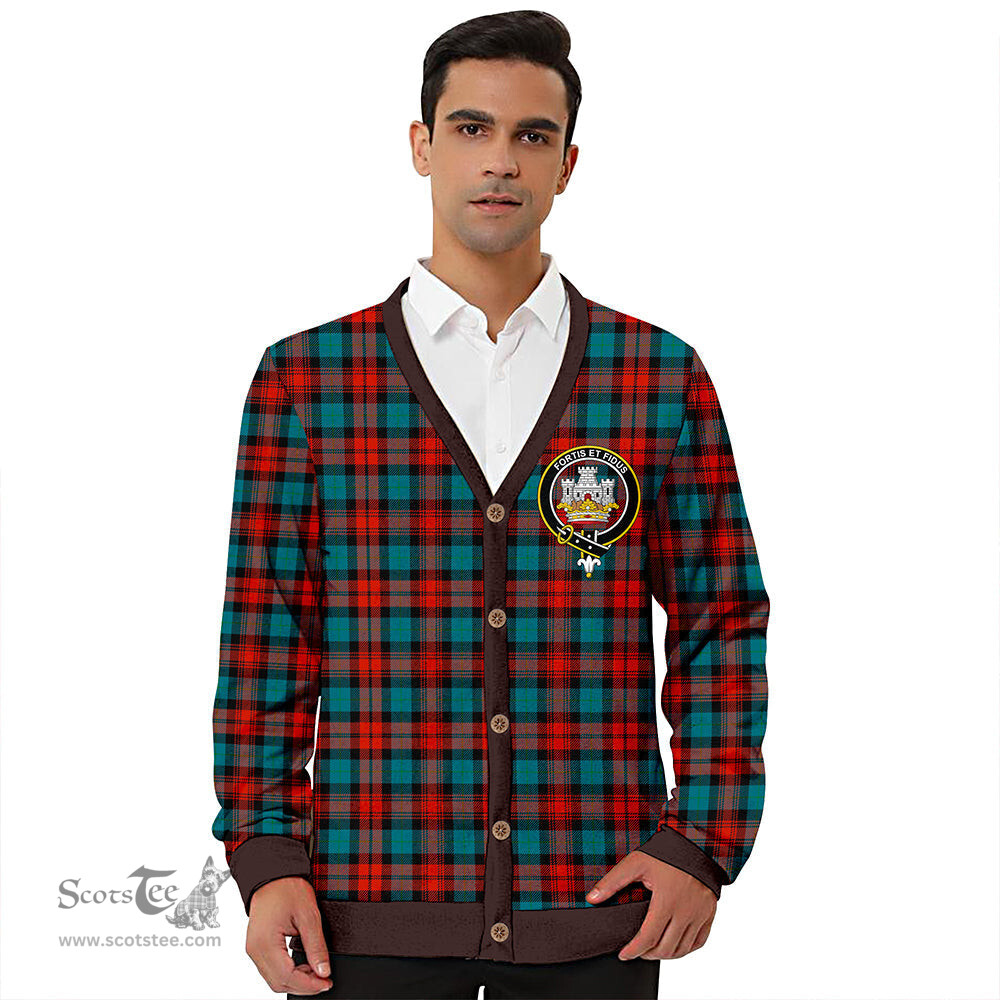 Scottish MacLachlan Ancient Clan Crest Tartan V neck Knitted Fleece Cardigans