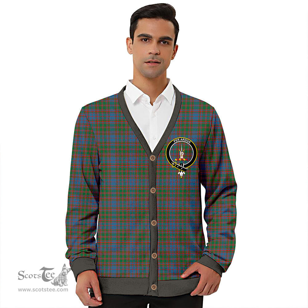 Scottish MacIntyre of Littleport Ancient Clan Crest Tartan V neck Knitted Fleece Cardigans
