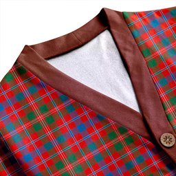 Scottish MacDonald of Glenaladale (Donald of Glenaladale) Ancient Clan Crest Tartan V neck Knitted Fleece Cardigans