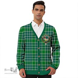 Scottish MacDonald Lord of the Isles; Hunting Ancient Clan Crest Tartan V neck Knitted Fleece Cardigans