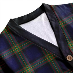 Scottish MacLaren of Broich Modern Clan Crest Tartan V neck Knitted Fleece Cardigans