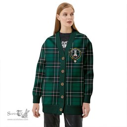 Scottish MacLean of Duart Hunting (Vestiarium Scoticum) Modern Clan Crest Tartan V neck Knitted Fleece Cardigans