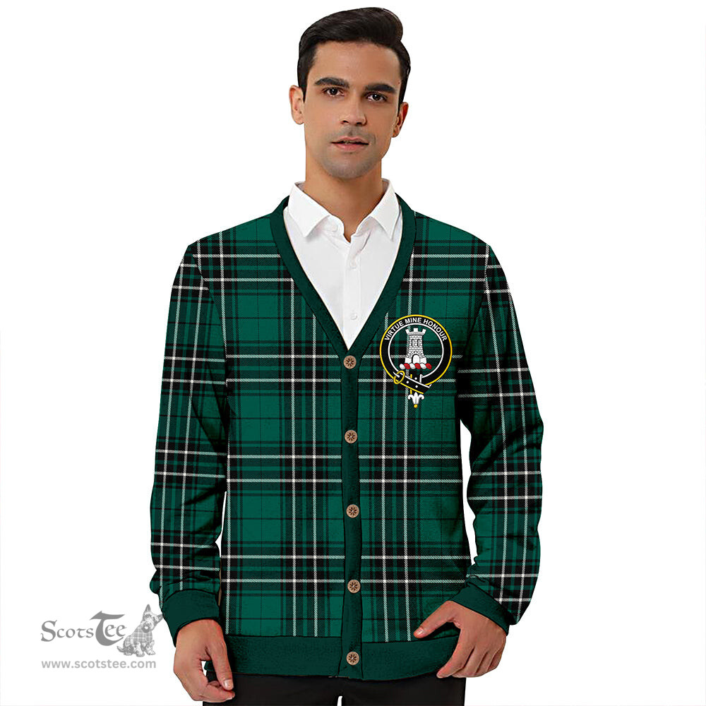 Scottish MacLean of Duart Hunting (Vestiarium Scoticum) Modern Clan Crest Tartan V neck Knitted Fleece Cardigans