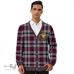 Scottish Little Dress Modern Clan Crest Tartan V neck Knitted Fleece Cardigans