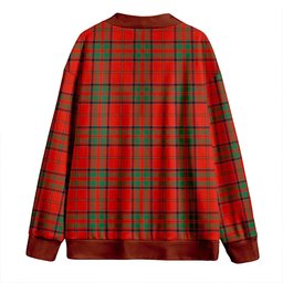 Scottish MacDonell of Keppoch Modern Clan Crest Tartan V neck Knitted Fleece Cardigans