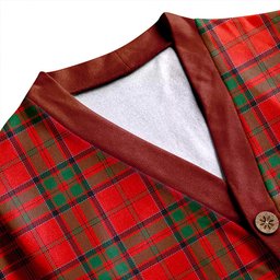 Scottish MacDonell of Keppoch Modern Clan Crest Tartan V neck Knitted Fleece Cardigans