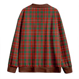Scottish MacKinnon Ancient Clan Crest Tartan V neck Knitted Fleece Cardigans