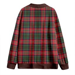 Scottish MacCulloch Ancient Clan Crest Tartan V neck Knitted Fleece Cardigans