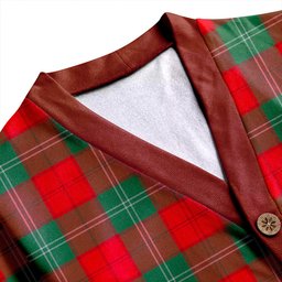 Scottish Lennox Modern Clan Crest Tartan V neck Knitted Fleece Cardigans