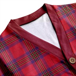 Scottish Leslie Weathered Clan Crest Tartan V neck Knitted Fleece Cardigans