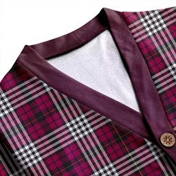 Scottish Little of Morton Rigg Modern Clan Crest Tartan V neck Knitted Fleece Cardigans