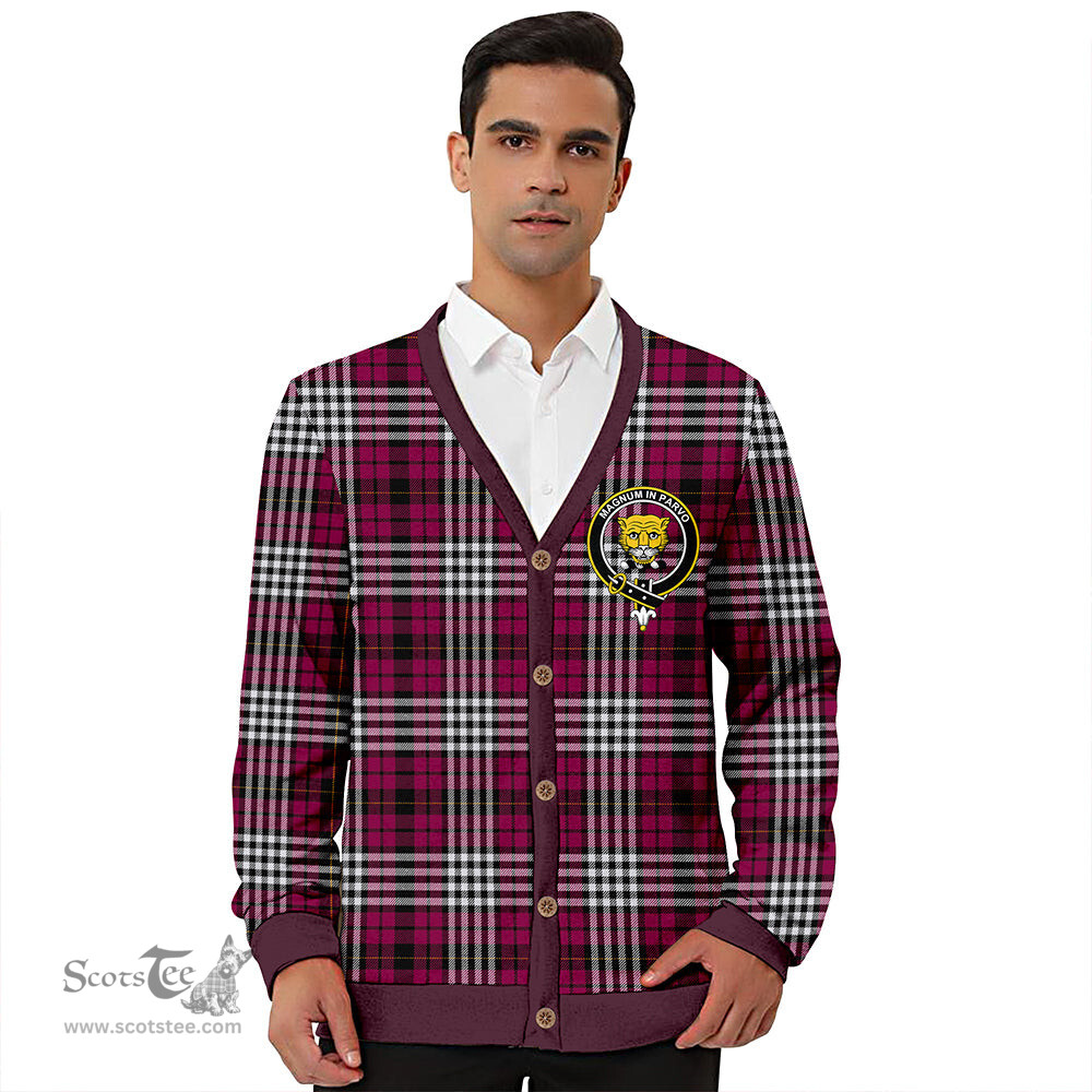 Scottish Little of Morton Rigg Modern Clan Crest Tartan V neck Knitted Fleece Cardigans