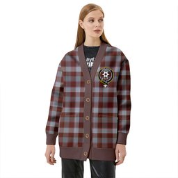 Scottish Jardine of Castlemilk Modern Clan Crest Tartan V neck Knitted Fleece Cardigans