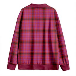 Scottish Lumsden of Clova Weathered Clan Crest Tartan V neck Knitted Fleece Cardigans