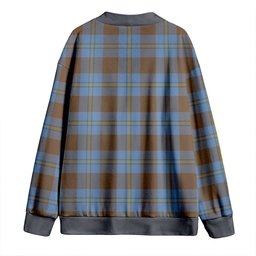 Scottish Irvine of Bonshaw Weathered Clan Crest Tartan V neck Knitted Fleece Cardigans