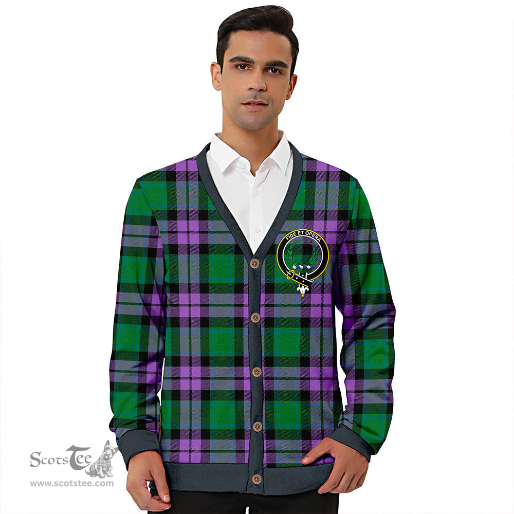 Scottish MacArthur of Milton Ancient Clan Crest Tartan V neck Knitted Fleece Cardigans