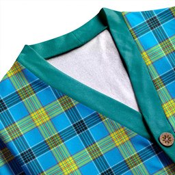 Scottish Laing (Lang) Modern Clan Crest Tartan V neck Knitted Fleece Cardigans