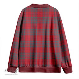 Scottish MacAlister of Glenbarr Weathered Clan Crest Tartan V neck Knitted Fleece Cardigans