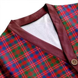 Scottish MacColl (MacCall) Modern Clan Crest Tartan V neck Knitted Fleece Cardigans