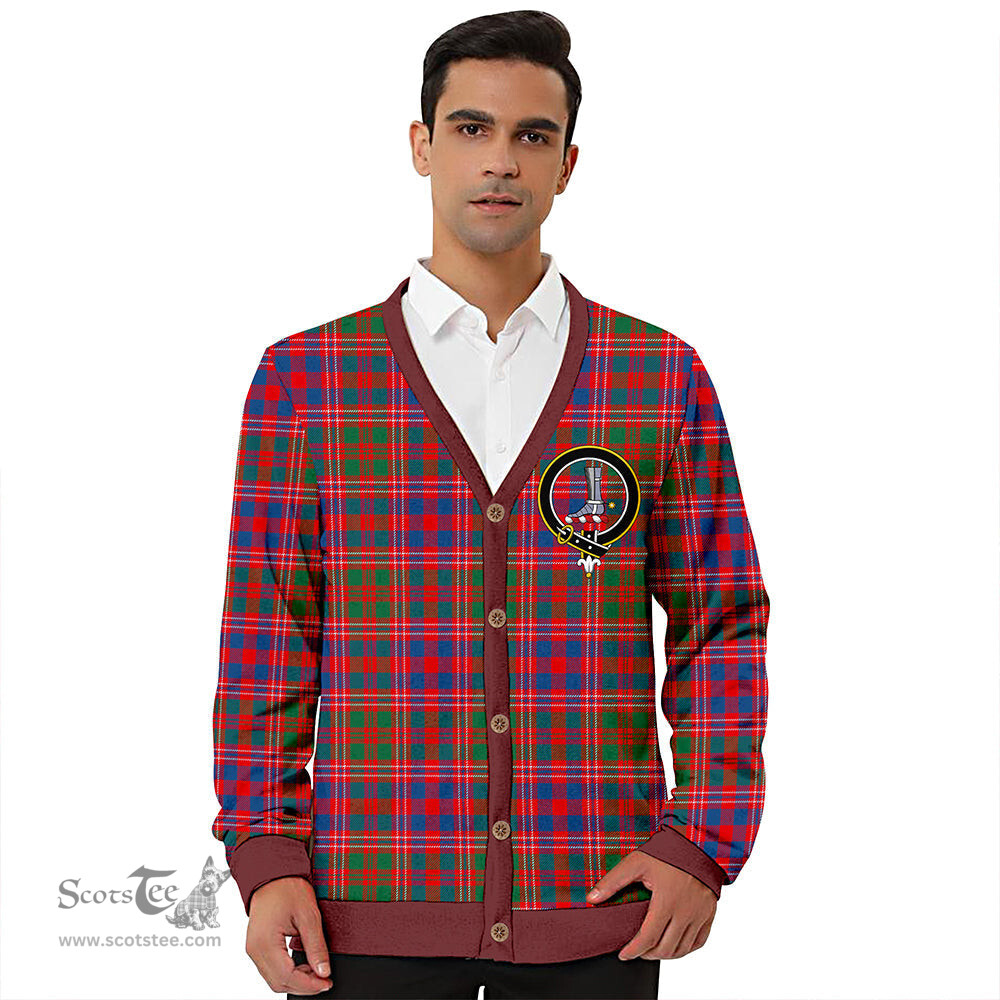 Scottish MacColl (MacCall) Modern Clan Crest Tartan V neck Knitted Fleece Cardigans