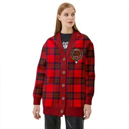 Scottish Leslie Modern Clan Crest Tartan V neck Knitted Fleece Cardigans