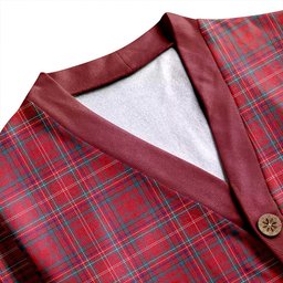 Scottish MacDonald of Staffa (Donald of Staffa) Weathered Clan Crest Tartan V neck Knitted Fleece Cardigans