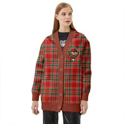Scottish MacDonald of Lochmaddy (Donald of Loch Mhaddy) Anceint Clan Crest Tartan V neck Knitted Fleece Cardigans