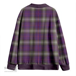 Scottish Kinnaird Weathered Clan Crest Tartan V neck Knitted Fleece Cardigans