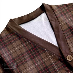 Scottish MacAulay of Lewis Weathered Clan Crest Tartan V neck Knitted Fleece Cardigans