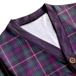 Scottish MacCainsh Weathered Clan Crest Tartan V neck Knitted Fleece Cardigans