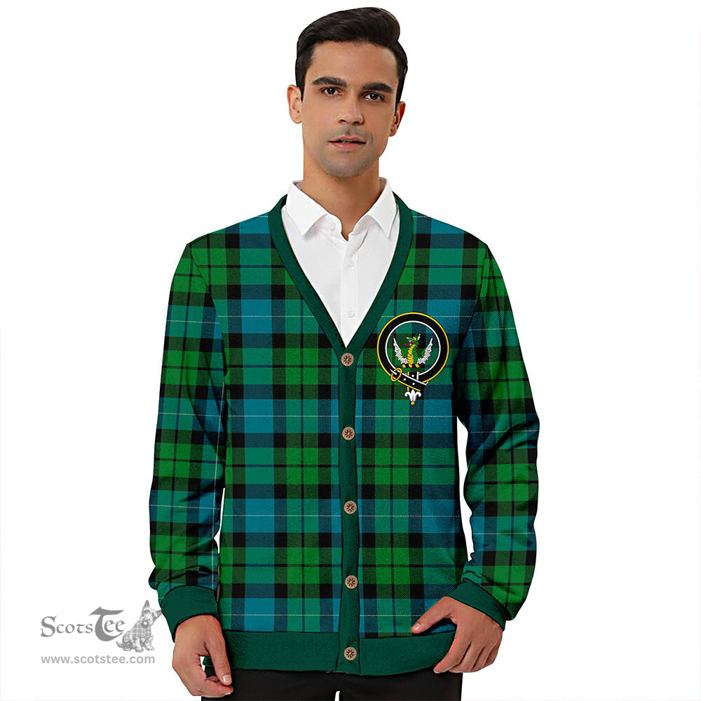 Scottish MacKirdy Ancient Clan Crest Tartan V neck Knitted Fleece Cardigans