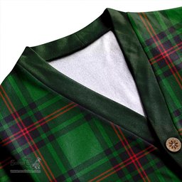 Scottish Kinloch Clan Crest Tartan V neck Knitted Fleece Cardigans