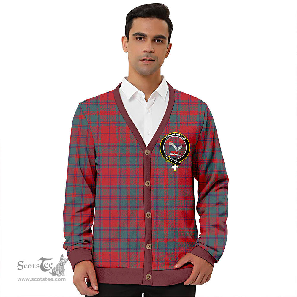 Scottish MacDougall (Clans Originaux) Weathered Clan Crest Tartan V neck Knitted Fleece Cardigans