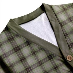 Scottish MacIver Weathered Clan Crest Tartan V neck Knitted Fleece Cardigans