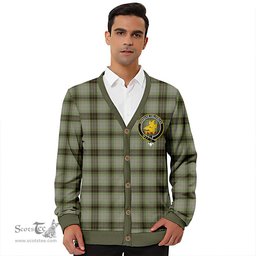 Scottish MacIver Weathered Clan Crest Tartan V neck Knitted Fleece Cardigans