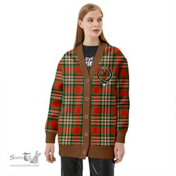 Scottish MacGill Ancient Clan Crest Tartan V neck Knitted Fleece Cardigans