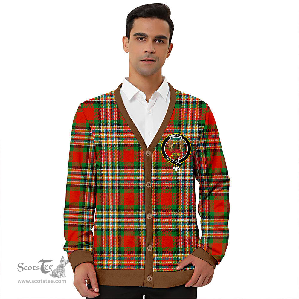 Scottish MacGill Ancient Clan Crest Tartan V neck Knitted Fleece Cardigans