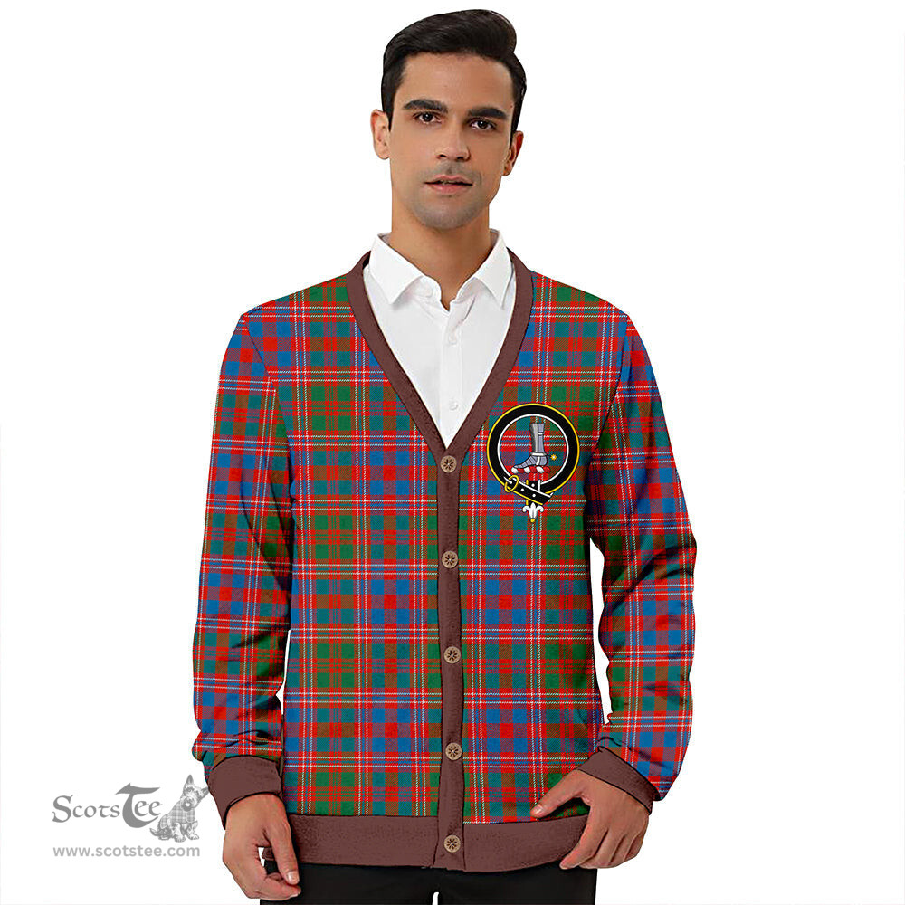 Scottish MacColl (MacCall) Ancient Clan Crest Tartan V neck Knitted Fleece Cardigans